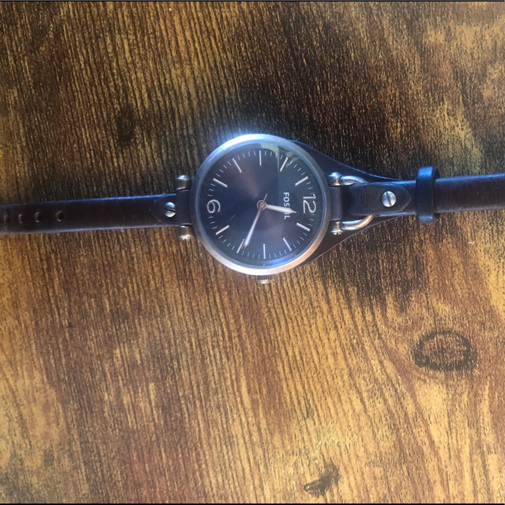 Fossil brown leather watch